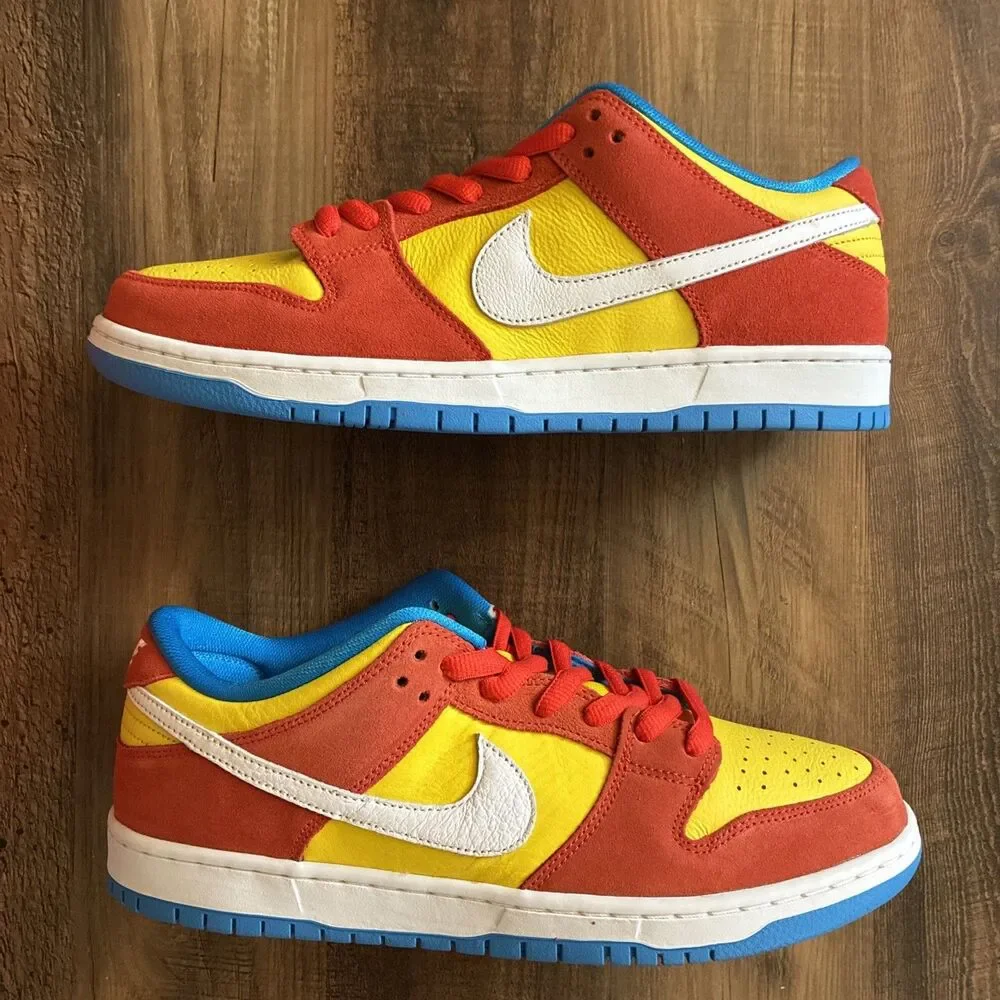 Nike SB Dunk Low Pro Bart Simpson Men Size 11.5 Yellow Red White Blue BQ6817-602